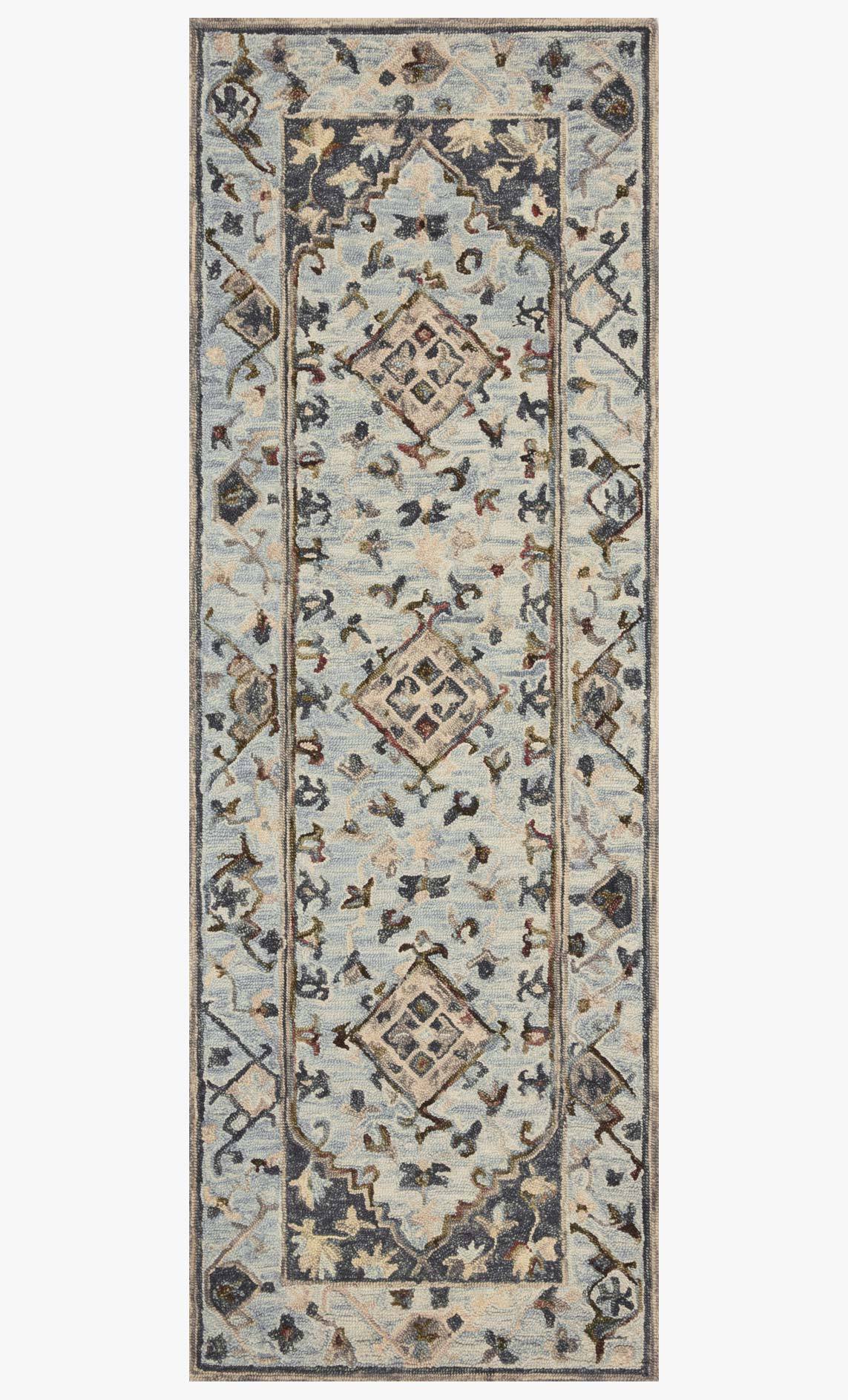 Loloi II Beatty Collection - Traditional Hooked Rug in Lt. Blue & Blue (BEA-01) - Image 4