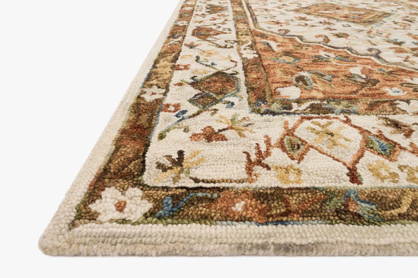 Loloi II Beatty Collection - Traditional Hooked Rug in Ivory & Rust (BEA-01) - Image 3